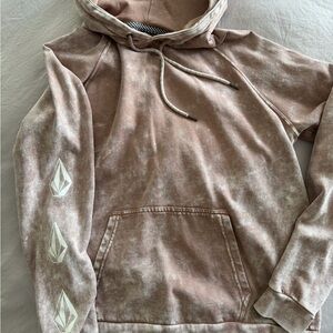 Volcom Tan Hoodie with Logo Accents